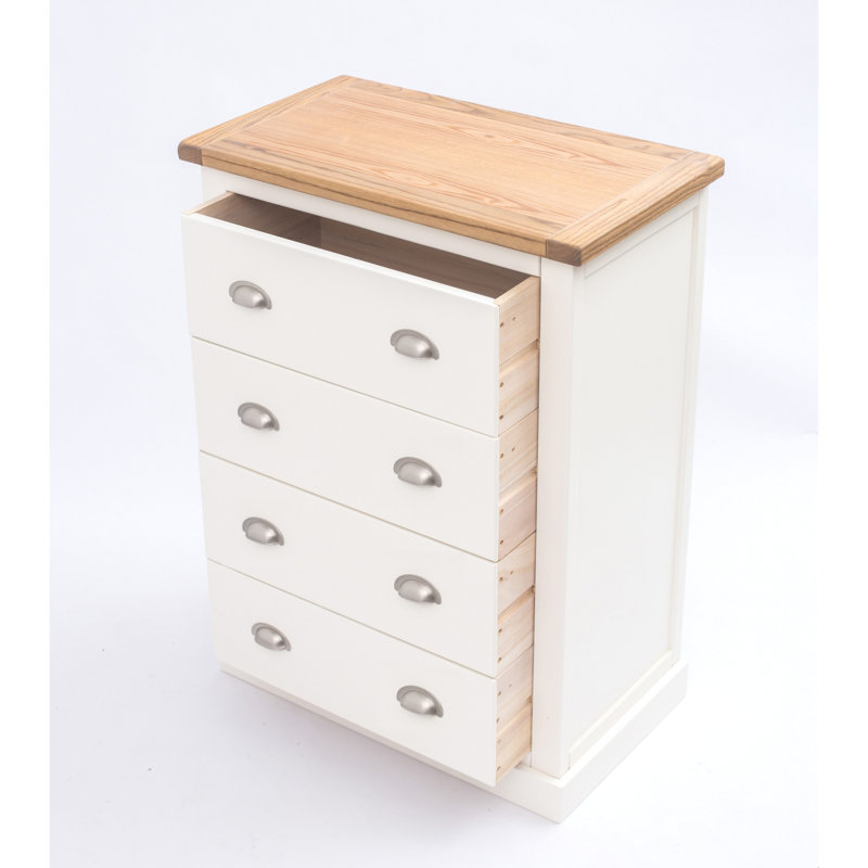 70 cm W Chest of 4 Drawers, Off White