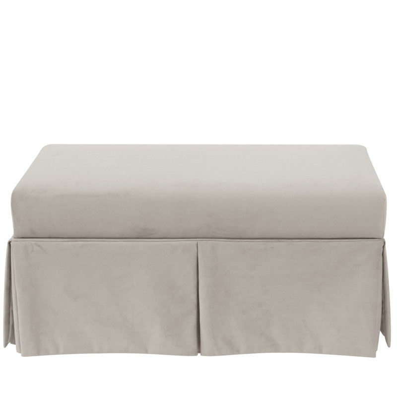 Upholstered Storage Bench, Bella Light Gray Performance Velvet
