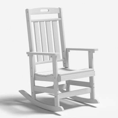 All-Weather HDPE Rocking Chair – Heavy-Duty Outdoor Patio Rocker with High Back for Ultimate Comfort – Perfect for Porch, Lawn & Garden