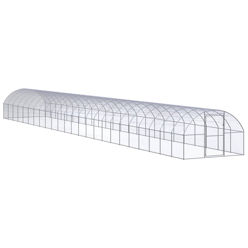 Cage à poulet résistante aux intempéries, Argent, H 78,7 po x l 118,1 po x L 944,9 po