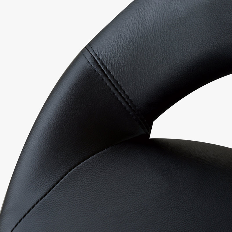 Tabouret de bureau confortable à roulettes avec hauteur réglable, 5 roulettes, noir pour les jours de travail