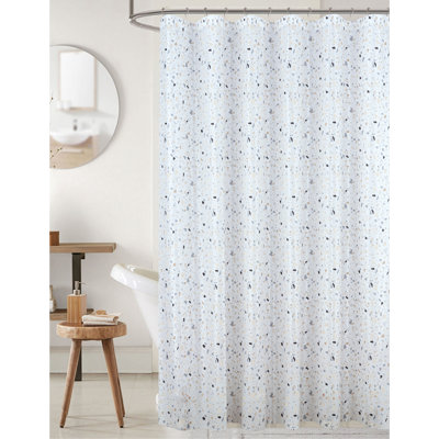 Terrazzo Peva Waterproof Shower Curtain With Hooks