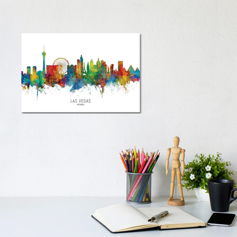 1 Piece Wrapped Canvas Painting, 20.32 cm H x 30.48 cm W, Green/Orange/Blue