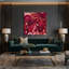 Aquarelle abstraite, art mural sur toile rouge 5-408453947