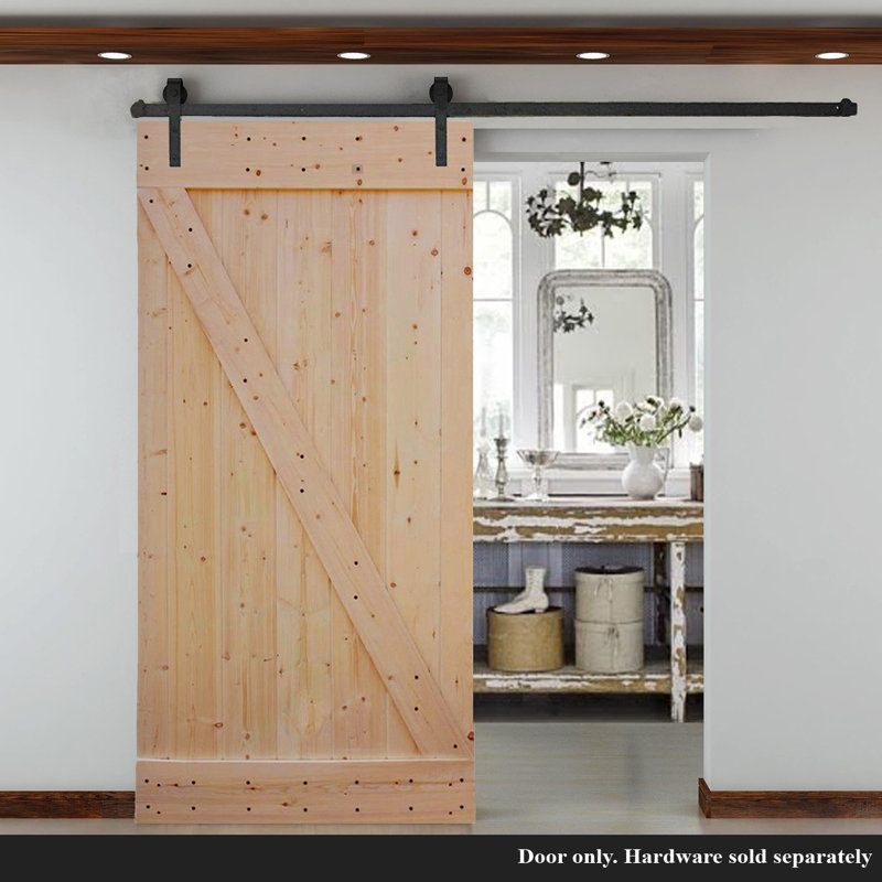 84'' Unfinished Natural Wood Classic Barn Door Slab