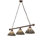 52" Long Tiffany Jeweled Peacock 3 Light Island Pendant