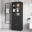 Grande armoire de rangement pour salle de bain avec tiroirs, tablette réglable et quatre portes, armoire de style moderne pour salle de bain, armoire de salle de bain pour salle de bain organisée