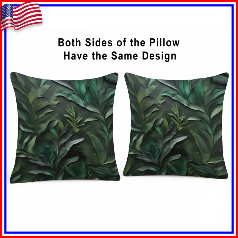 Coussins décoratifs Lush Green Foliage, 14 X 14 pouces