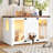 47.25" Large Cat Litter Box Enclosure With LED Light, Hidden Litter Box Furniture, Cat House With Stairs And Cat Scratching Post, Cat Cabinet Side Table With Smart Doors For Living Room