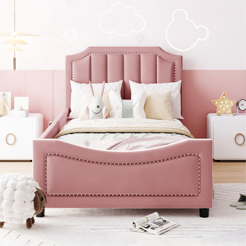 Lit de jour simple Classic Stripe, Rose