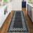 Bordered Rug Narrow Scalloped Hallway Rug with Rubber Backing, Non-Shedding Contemporary Indoor Floor Mat, Foldable Thin Accent Carpet-457578374