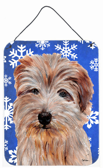 Impression sur plaque de noël winter neiges, Terrier de Norfolk (brun)
