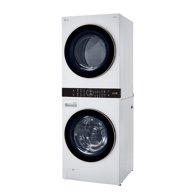 LG Single Unit Front Load WashTower with Center Control, Washer and 7.4 cu. ft. Gas Dryer, 4.5 cu. ft., White