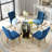 47.2'' Modern Luxury Clear Glass Round Dining Table for 4-6, Modern Kitchen Table with Tempered Glass Top & Stainless Steel Legs, Circle Dining Table for Home, Living Room, Apartment-2074553611-2049904758