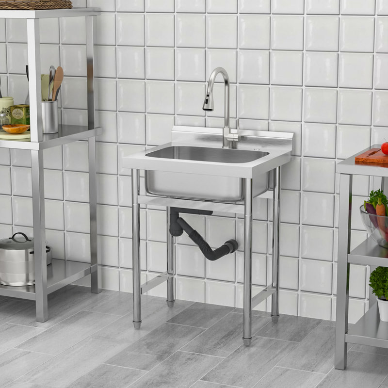Évier de cuisine utilitaire en acier inoxydable 25 "L