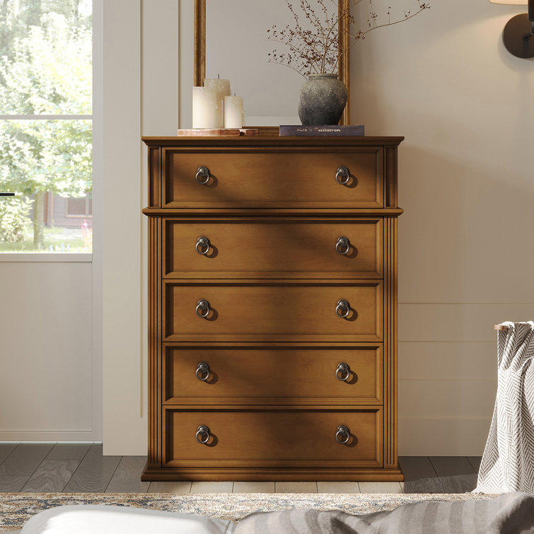 Advith 50'' H Traditional 5 - Drawer Dresser with Hidden Drawer and Separate Storage