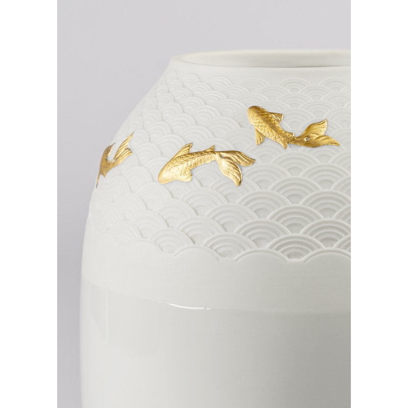 Vase de table en porcelaine Koi