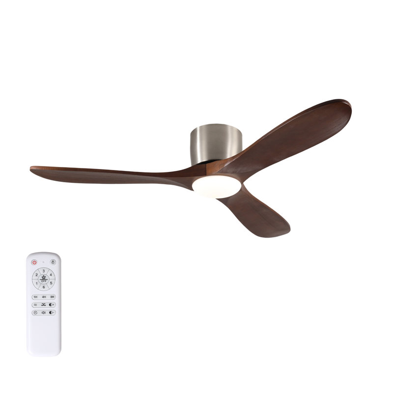 AeroLuxe Farmhouse Elegance Ceiling Fan with Solid Wood Blades and Reversible DC Motor