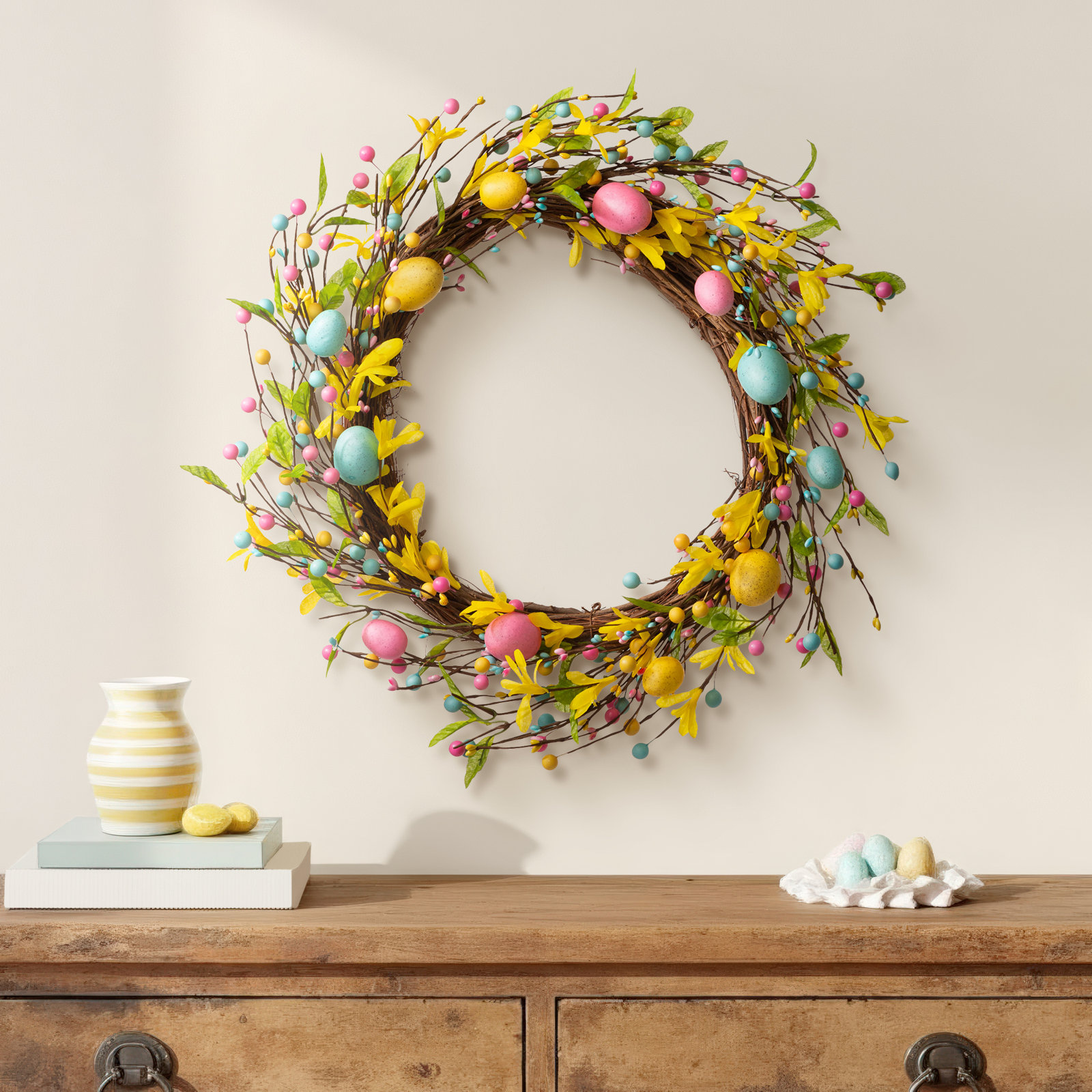 22" W Easter Egg Wreath