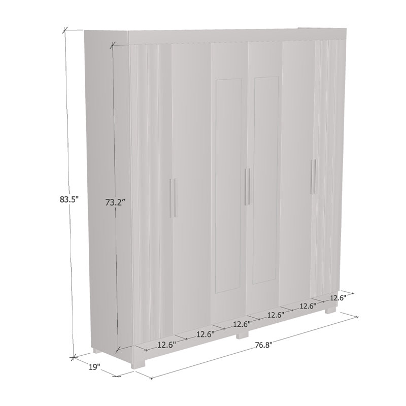 Armoire 76,8 po Valencia avec tablettes réglables et tringle, Naturel