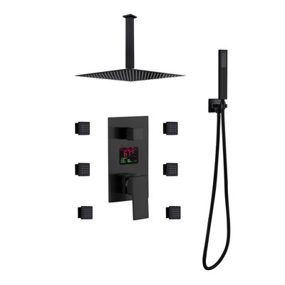 Système de douche thermostatique complet à affichage numérique avec valve brute