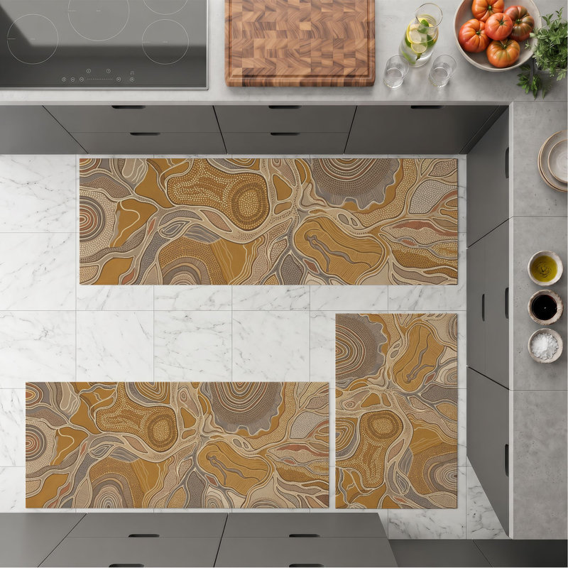 Tapis de cuisine lavables antidérapants Abstract Swirl