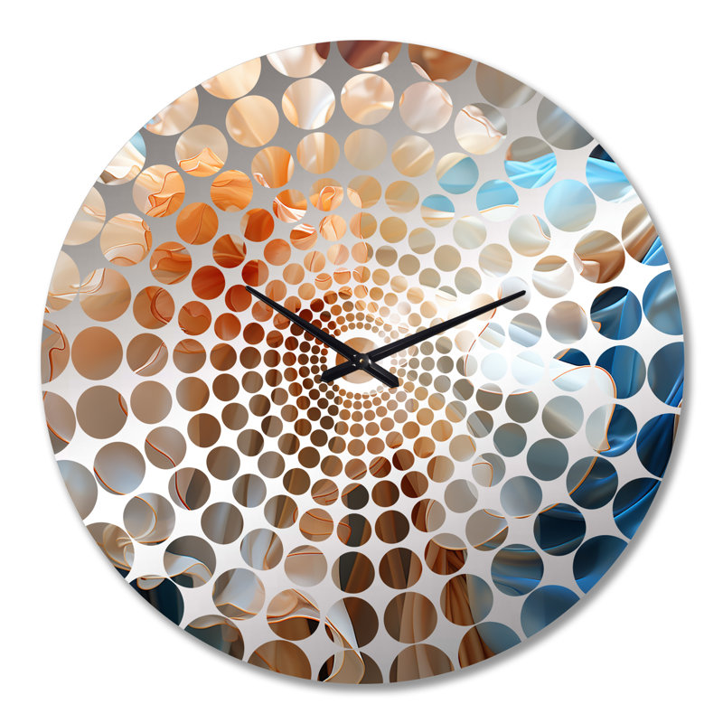 Horloge murale abstraite blanche sur fond bleu, Grand
