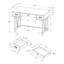 Bureau d'ordinateur, bureau personnel, ordinateur portable, tiroirs de rangement, L 48 po, bureau, stratifié brun, métal noir, transitionnel