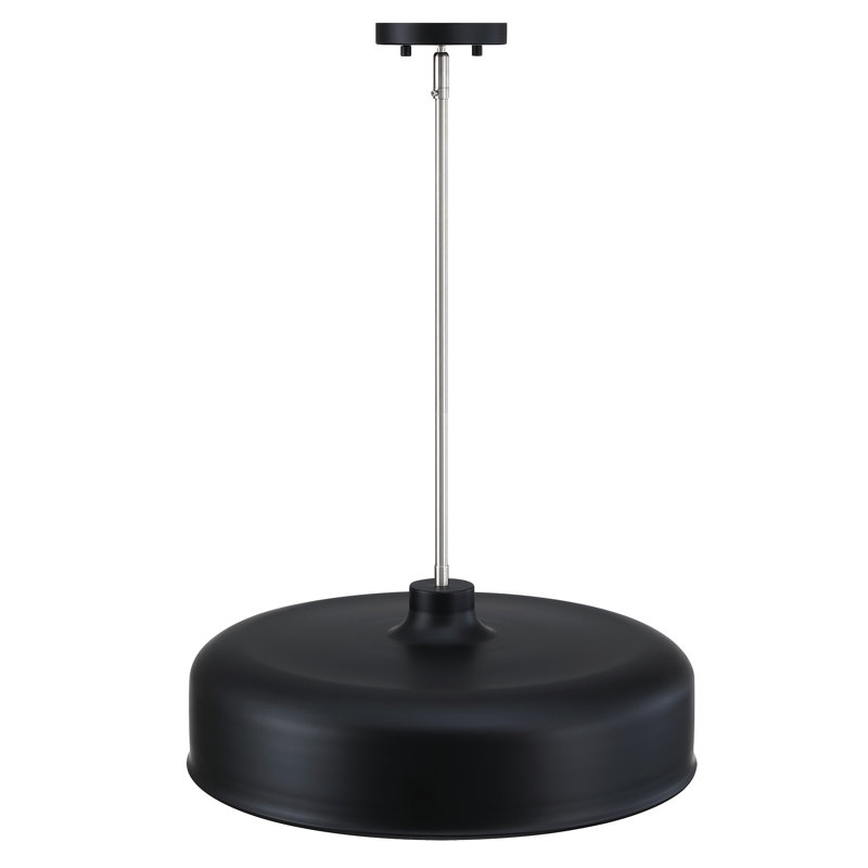 Luminaire suspendu 8 lumières avec abat-jour en métal Beesley, Noir mat