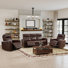 3-Piece Modern Top-Grain Leather Power Reclining Living Room Set: 2 Electric Recliner Chairs + Sofa With Type-C & USB