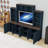 Wall Unit Entertainment Center with Charging Station & USB Ports, Open Shelves, Cabinets and Adjustable Shelves-531843956
