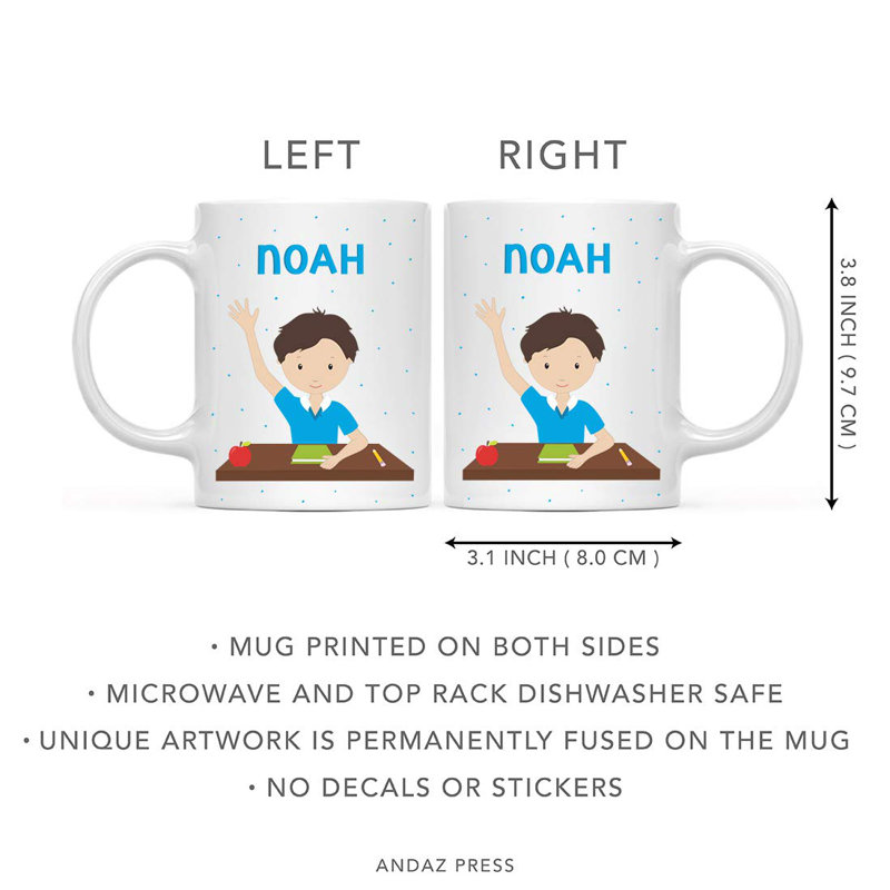 Grande tasse à café à poils de garçon pour enfant personnalisé Vogel, Oui