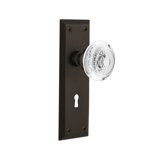 New York Plate with Decorative Keyhole and Crystal Egg & Dart Knob