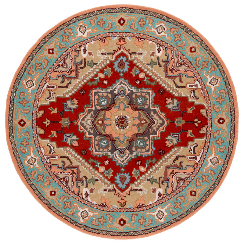 Omere Hand Tufted Wool Pile Oriental Rug, Round 6'