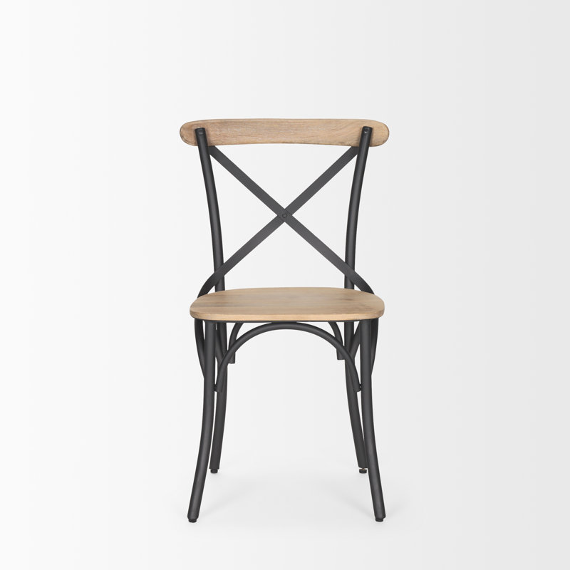 Chaise d'appoint en bois massif Tacony, Marron clair
