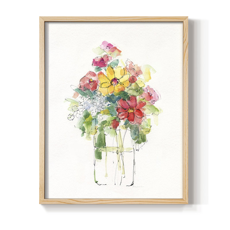 «Summer Picks In Jar I», reproduction encadrée - bois massif, H 11 po x l 9 po