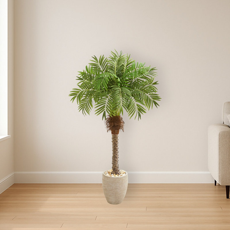 Robellini Palm Artificial Tree in Sandstone Planter