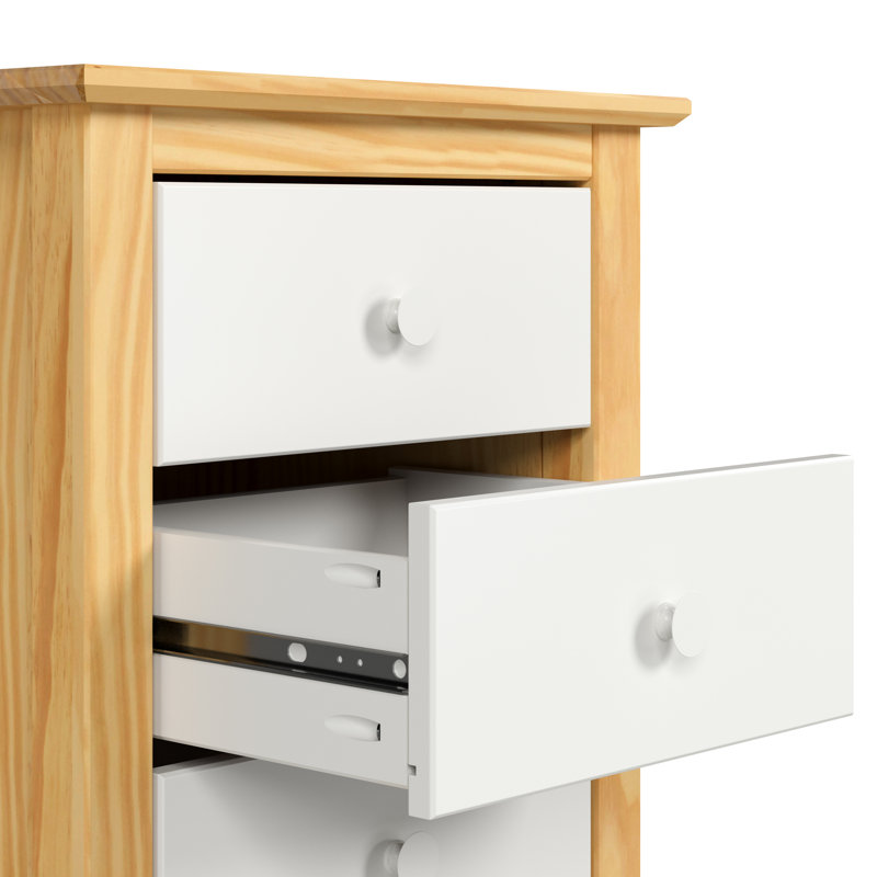 Parmelee 17'' W Solid Wood Nightstand, Natural/White