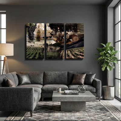 « Vin » de GraphINC, triptyque mural, 152 x 102 cm
