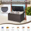 Gymax 52'' W 133 Gallons Water Resistant Wicker Deck Box with Wheels in Mix Brown