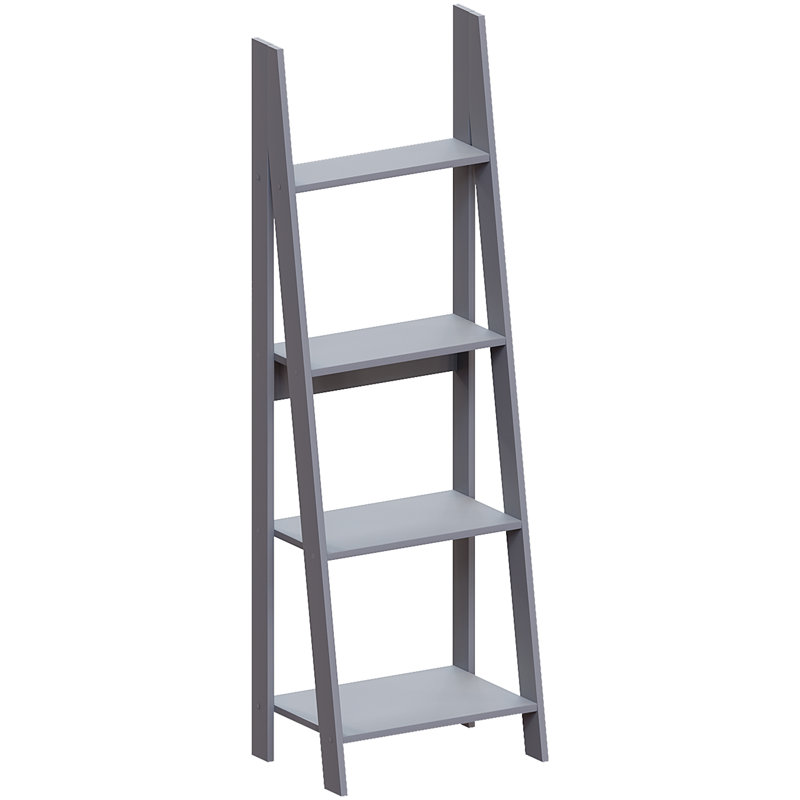 Jess 4 Tier 141Cm H x 46Cm W Ladder Bookcase, Grey