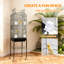 Large Bird Cage with Play Open Top, Metal Bird Flight Cage with Detachable Rolling Stand & Storage Shelf for Parrots Conures Lovebird Cockatiel Parakeets, Black