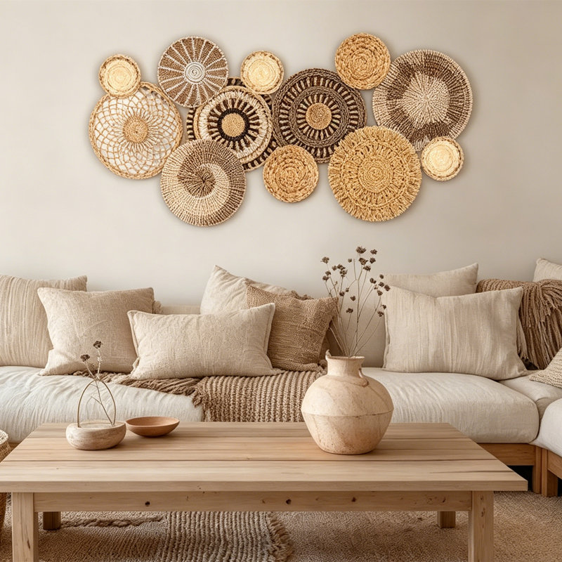 Ensemble de paniers muraux 12 pièces Boho