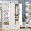 Armoire 70 "moderne avec rangement spacieux, 3 tablettes ouvertes et 5 crochets
