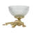 Gold Lizard Pedestal Bowl with Ribbed Glass Dish