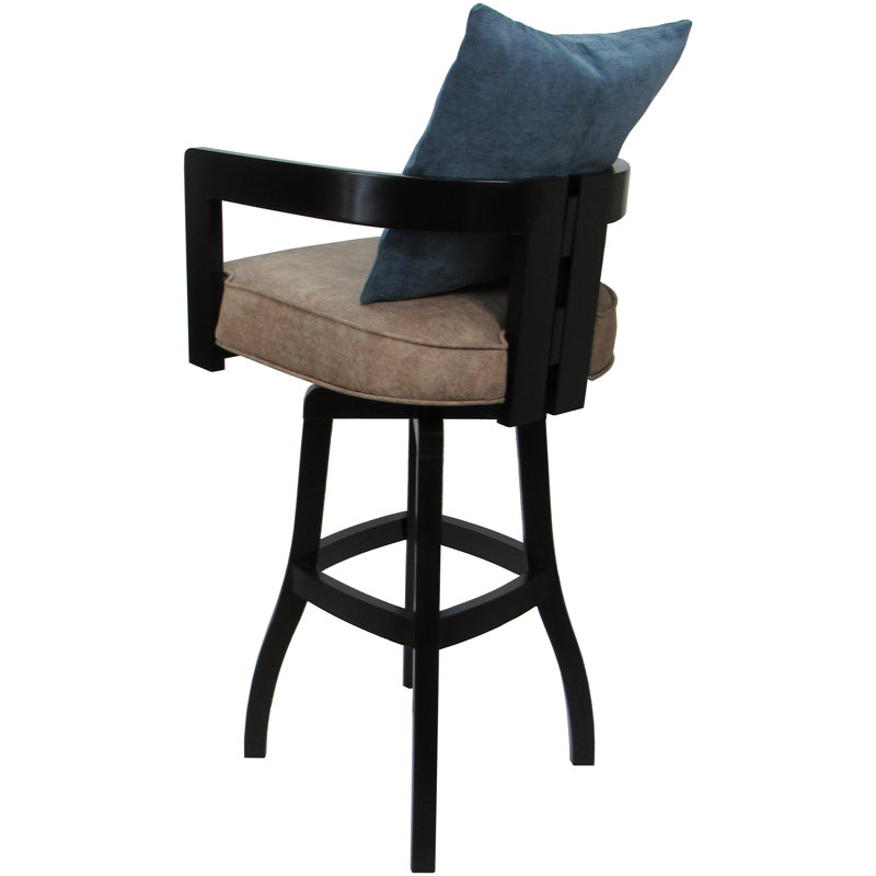 Coray Marble Vinyl - Blue Pillow, Counter Stool (26” Seat Height), Sand, Black