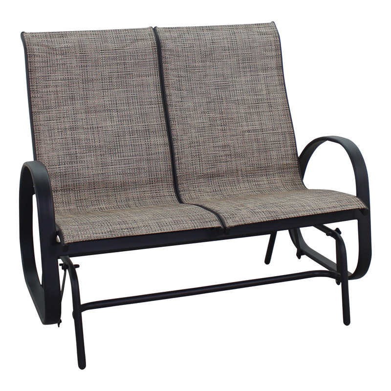 Chaise d'extérieur coulissante en métal Crudden, Café