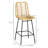 Rattan Bar Stools Set Of 2, 26" Counter Height Barstools, Boho Kitchen Island Stools With Breathable Wicker Seat And Back, Yellow-1398488383