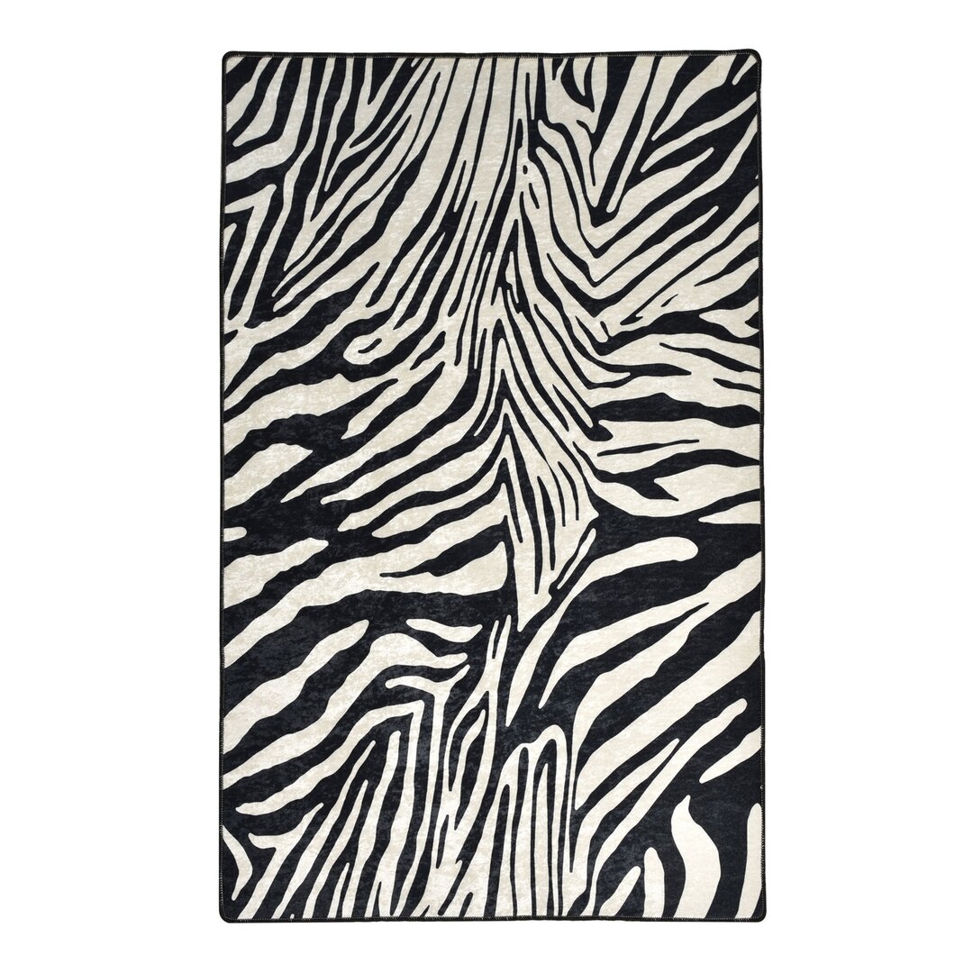 Teppich Baudette Zebra in Schwarz/Weiß