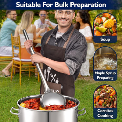 64qt Stainless Steel Pot With 200,000 Btu Propane Burner And 36" Large Spoon-seafood Boil Pot, Crab Boil Pot, Lobster Pot, Shrimp Boil Pot, Tamale Steamer Pot With Basket And Turkey Fryer Burner